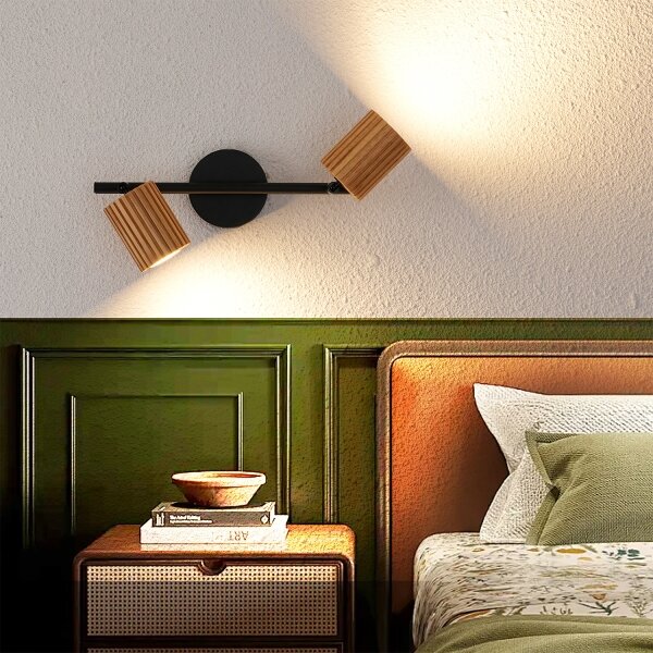 Brilagi - Spot MODERN WOOD 2xGU10/8W/230V, lemn/negru