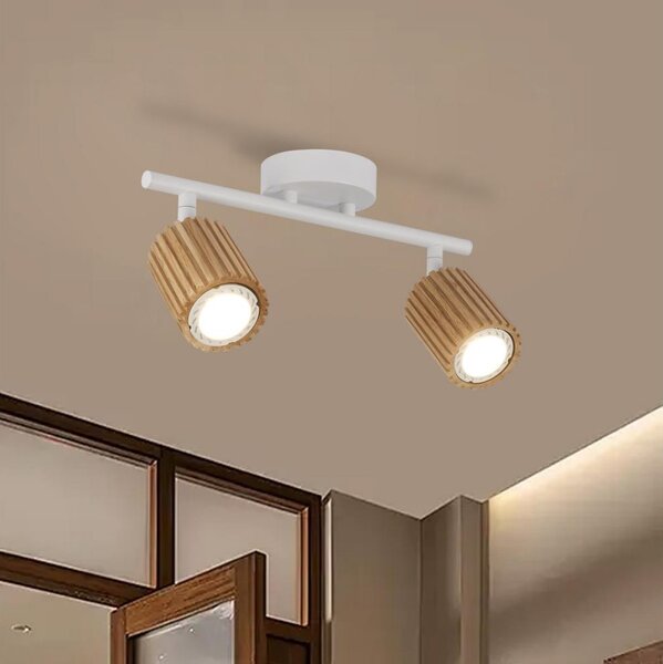 Brilagi - Spot MODERN WOOD 2xGU10/8W/230V lemn/alb