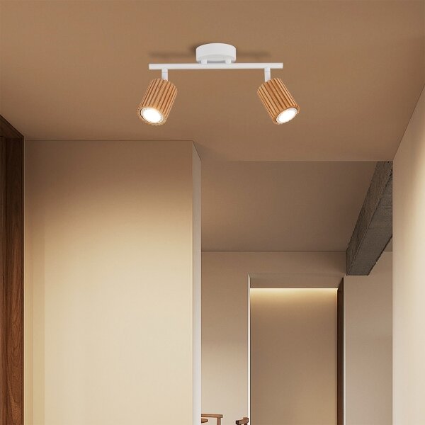 Brilagi - Spot MODERN WOOD 2xGU10/8W/230V lemn/alb