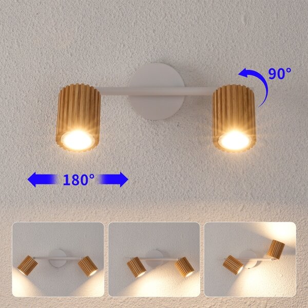 Brilagi - Spot MODERN WOOD 2xGU10/8W/230V lemn/alb