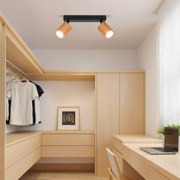 Brilagi - Spot MODERN WOOD 2xGU10/8W/230V lemn/negru