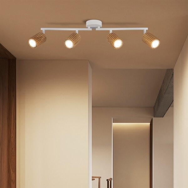Brilagi - Spot MODERN WOOD 4xGU10/8W/230V lemn/alb