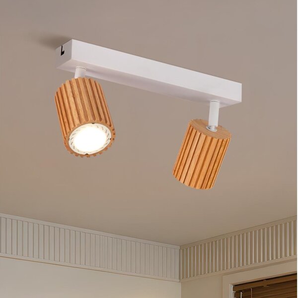Brilagi - Spot MODERN WOOD 2xGU10/8W/230V, lemn/alb