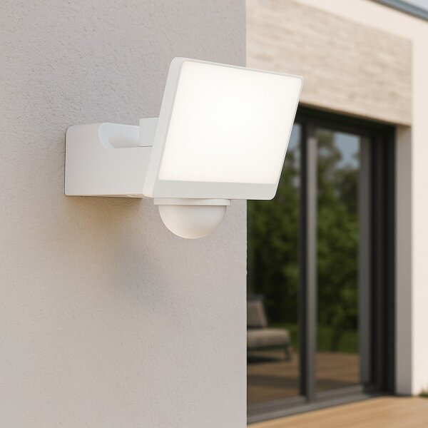 Proiector LED DAVOS, 30W/230V, IP54, cu senzor de mișcare și de crepuscul, alb