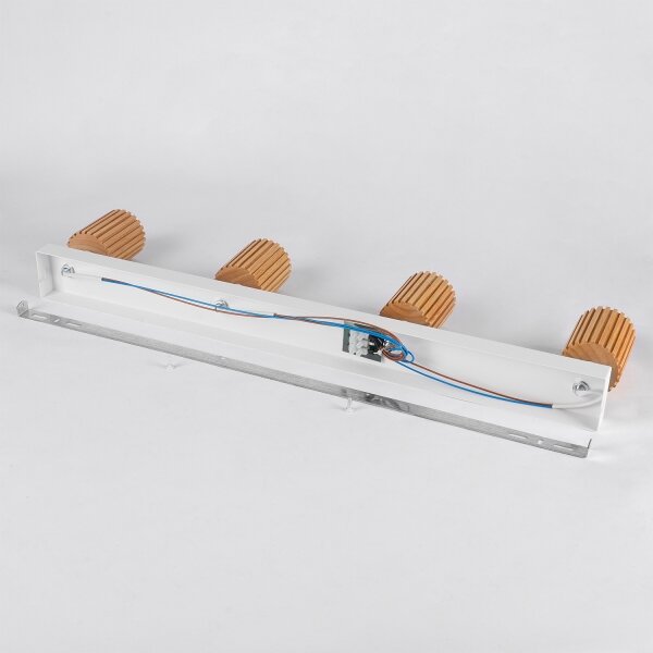 Brilagi - Lampă cu spoturi MODERN WOOD 4xGU10/8W/230V lemn/alb