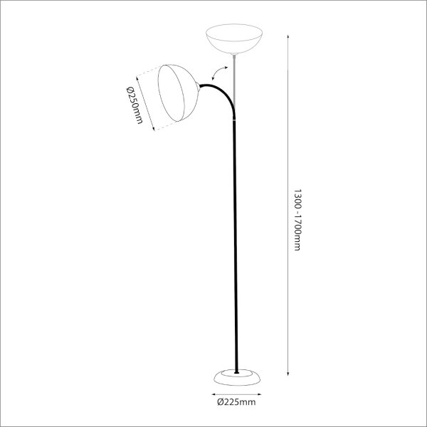 Lampă de podea ZACK 1xE27/15W/230V neagră
