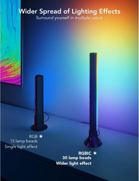 Govee - Panou SMART LED RGBIC 38 cm pentru TV 43-75" - set de 2 bucăți Wi-Fi