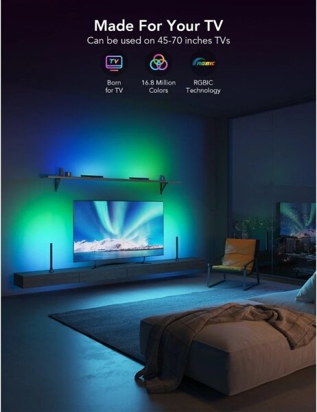 Govee - Panou SMART LED RGBIC 38 cm pentru TV 43-75" - set de 2 bucăți Wi-Fi