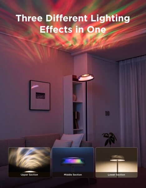 Govee UPLIGHTER MATTER lampă de podea LED dimabilă RGBICWW, 24W/230V, Wi-Fi