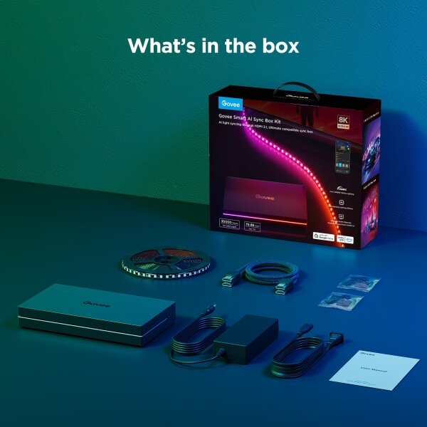 Govee - AI Sync Box 2 Iluminare RGBICW pentru Smart TV 55-65" Wi-Fi