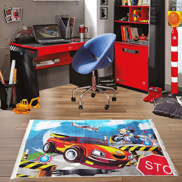 Covor de joaca , din burete pentru copii ,antiderapant BABY 80x150cm - Red Race Cars Y019