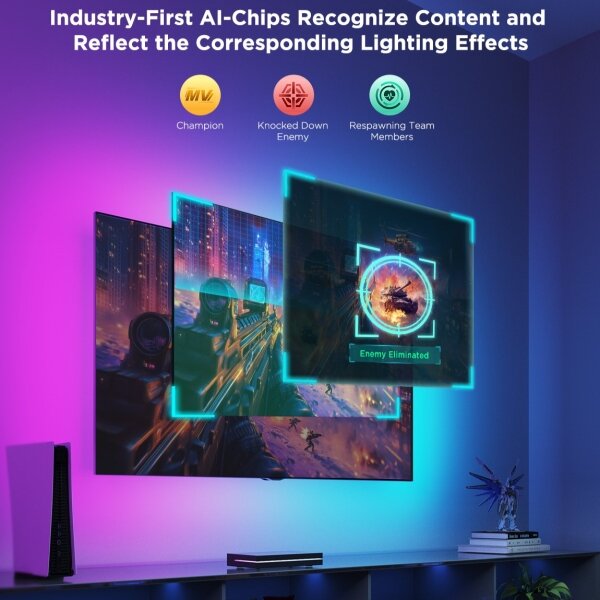 Govee - AI Sync Box 2 Iluminare RGBICW pentru Smart TV 55-65" Wi-Fi