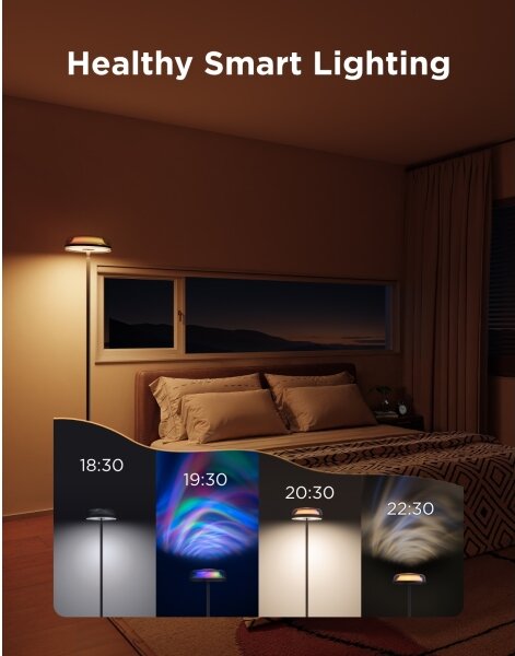 Govee UPLIGHTER MATTER lampă de podea LED dimabilă RGBICWW, 24W/230V, Wi-Fi