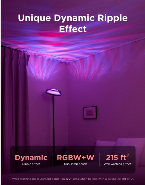 Govee UPLIGHTER MATTER lampă de podea LED dimabilă RGBICWW, 24W/230V, Wi-Fi