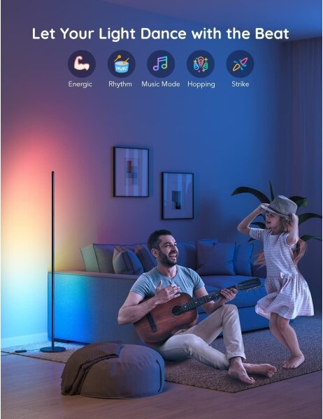 Govee - Lampă de podea dimabilă LED RGBW LITE MATTER, 24W/230V, Wi-Fi