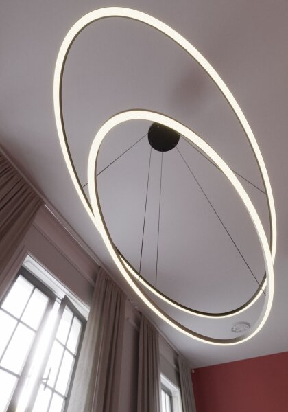 Redo 01-3343 - Lustră LED dimmabilă suspendată pe cablu LEO, 115W/230V, negru