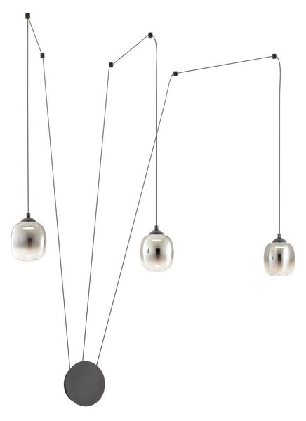 Redo 01-3485 - Aplica de perete LED dimabilă KHADI, 3xLED/5,5W/230V, negru/fumuriu