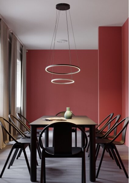 Redo 01-3343 - Lustră LED dimmabilă suspendată pe cablu LEO, 115W/230V, negru