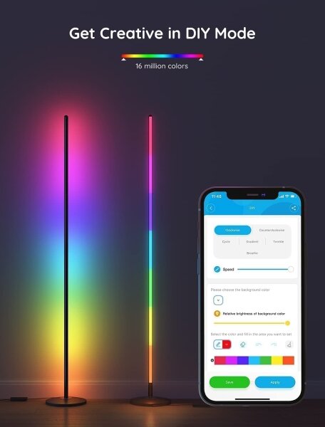 Govee - Lampă de podea dimabilă LED RGBW LITE MATTER, 24W/230V, Wi-Fi