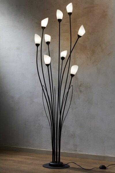 Jupiter 2058 - Lampă de podea GLORIOSA, 9 x G9, 14 W, 230 V, neagră