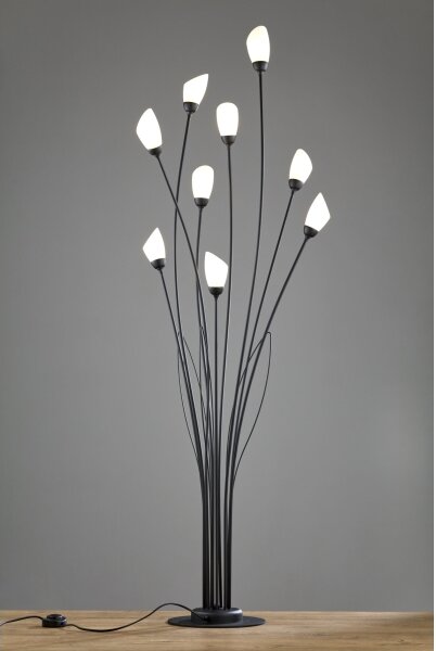 Jupiter 2058 - Lampă de podea GLORIOSA, 9 x G9, 14 W, 230 V, neagră