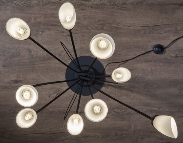 Jupiter 2058 - Lampă de podea GLORIOSA, 9 x G9, 14 W, 230 V, neagră