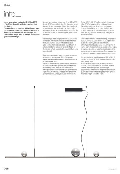 Redo 01-4302 - Lustru LED reglabil pe cablu DUNE LED/48W/230V negru/fumuriu