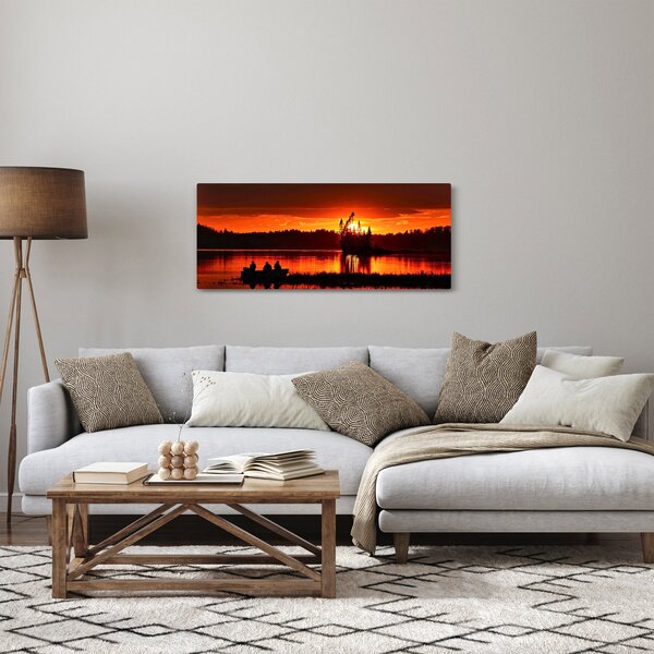 Tablou - Pescari pe lac (120x50 cm)