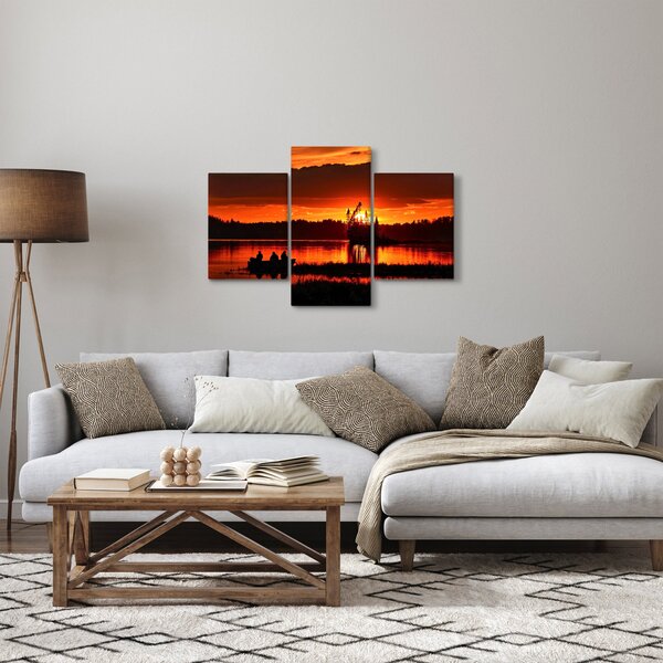 Tablou - Pescari pe lac (90x60 cm)