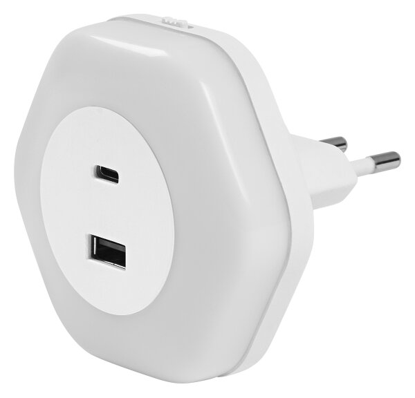 Osram - LUNETTA LED/15W/230V, lampă de veghe cu priză și port USB