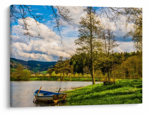 Tablou - Barcă pe lac (70x50 cm)
