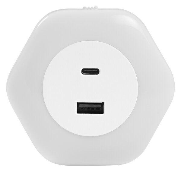 Osram - LUNETTA LED/15W/230V, lampă de veghe cu priză și port USB