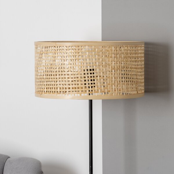 Brilagi - Lampă de podea LED CERIA 1xE27/40W/230V, diametru 25 cm, bambus/negru