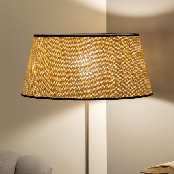 Brilagi - Lampă LED de podea CERIA 1xE27/40W/230V, diametru 50 cm, bej/crom mat