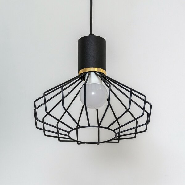 Lampă suspendată pe cablu SOLANO 1xE27/15W/230V negru/auriu