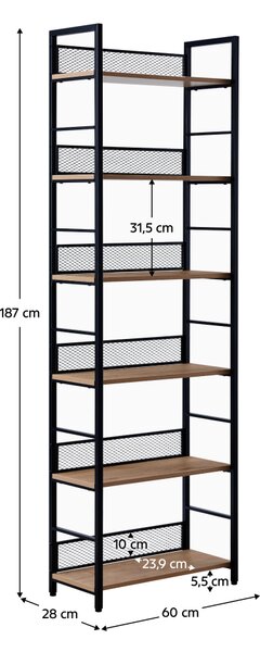 KONDELA Raft, negru/stejar, KELER TIP 3