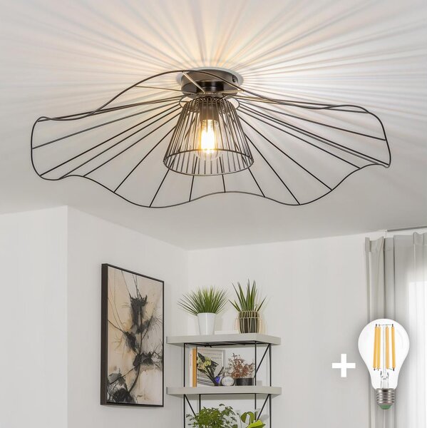 Brilagi - Lustră LED aplicată CERIA WIRE, 1xE27/40W/230V, diametru 80 cm, negru