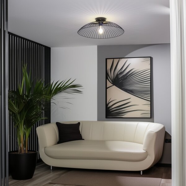 Brilagi - Lustră aplicată cu LED CERIA WIRE 1xE27/40W/230V, diametru 60 cm, neagră