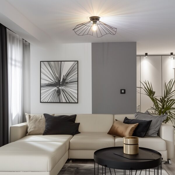 Brilagi - Lustră LED montată pe tavan CERIA WIRE 1xE27/40W/230V diam. 60 cm negru