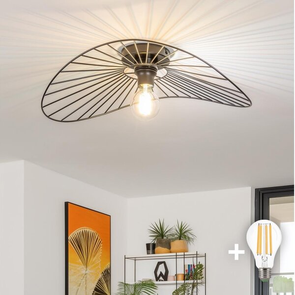 Brilagi - Lustră LED aplicată CERIA WIRE, 1xE27/40W/230V, 40x56 cm, neagră