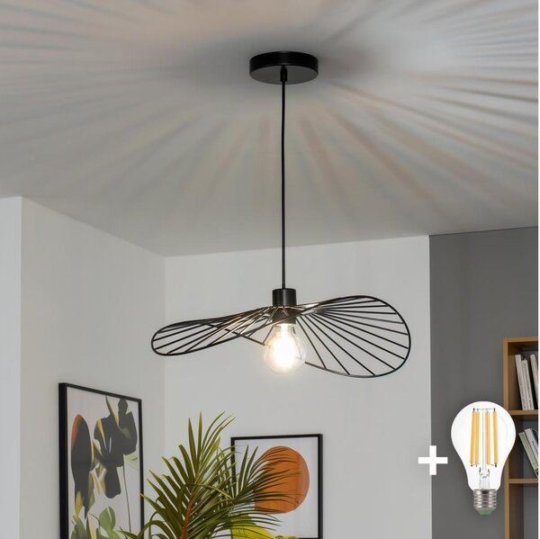 Brilagi - Lampă suspendată LED pe cablu CERIA WIRE 1xE27/40W/230V 40x56 cm negru