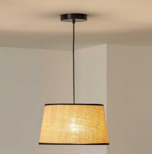 Lustră LED pe cablu CERIA 1xE27/40W/230V, diametru 35 cm, bej - Brilagi