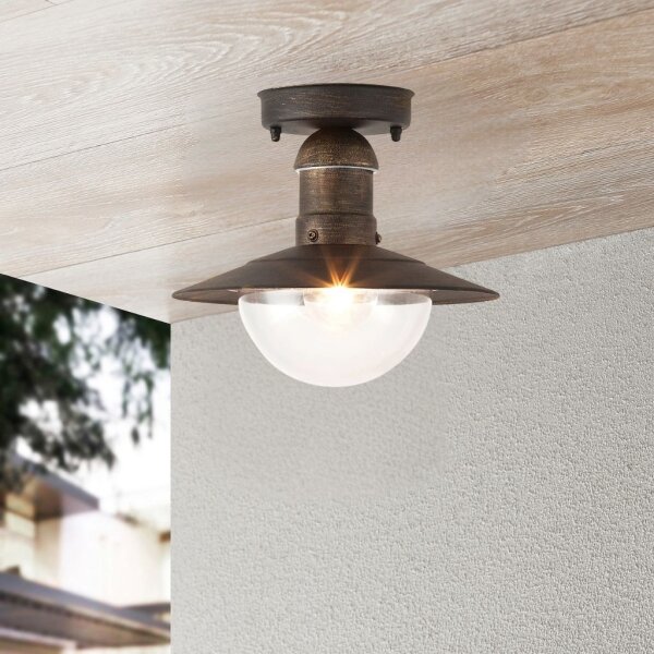 Plafonieră pentru exterior MOLDE 1xE27/60W IP44 bronz/patină - Brilagi