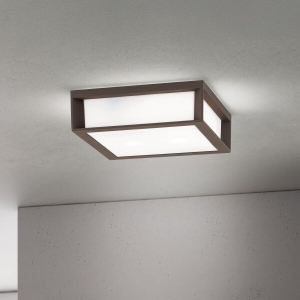 Orion - Corp de iluminat exterior HENRY 2xE27/15W/230V 26x26 cm IP44 maro