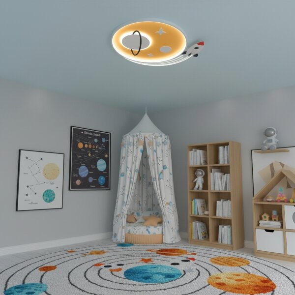Brilagi -LED Plafonieră LED pentru copii STARSHIP LED/64W/230V 3000/4500K galbenă