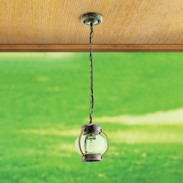 Orion - Lampă suspendată pentru exterior TAVERNA, 1xE27/60W/230V, IP23, bronz/patină