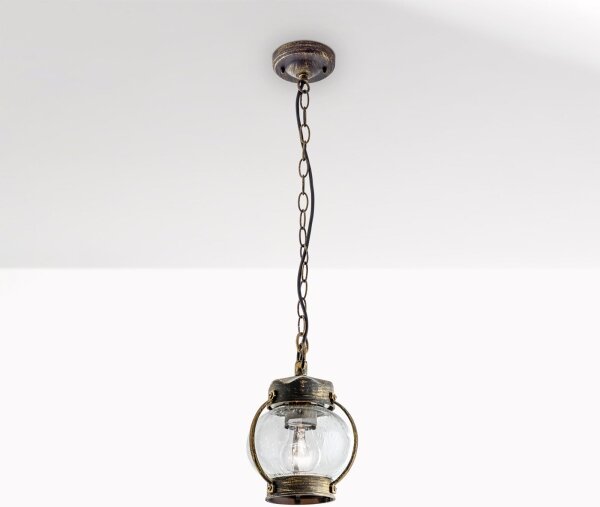 Orion - Lampă suspendată pentru exterior TAVERNA, 1xE27/60W/230V, IP23, bronz/patină