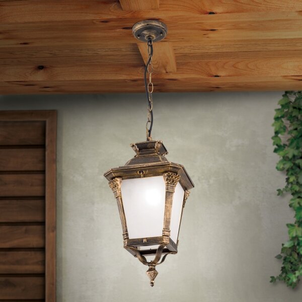 Orion - Corp de iluminat suspendat pentru exterior AIKO 1xE27/60W/230V IP23 bronz/patină