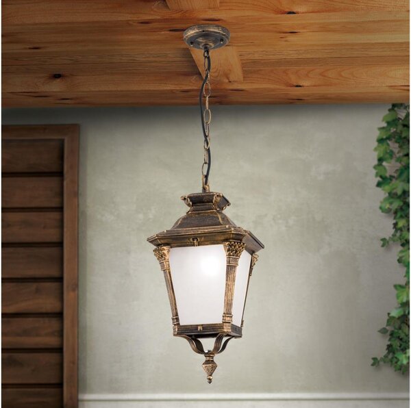 Orion - Corp de iluminat suspendat pentru exterior AIKO 1xE27/60W/230V IP23 bronz/patină