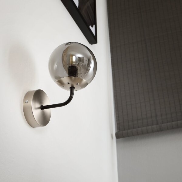 Brilagi - Lampă de perete MALIVA 1xE14/15W/230V crom mat/fumuriu